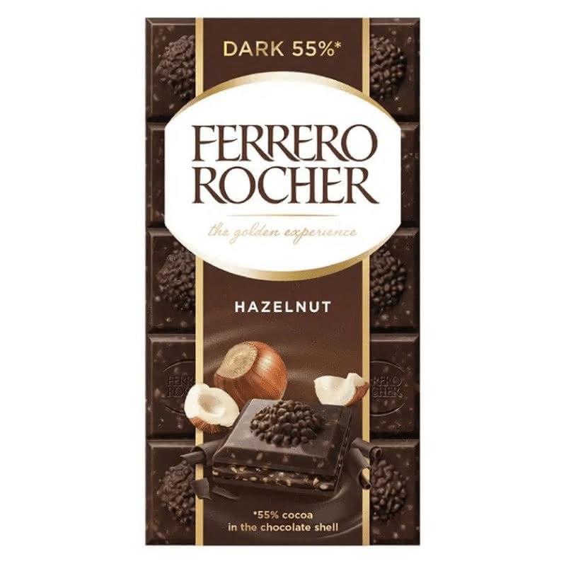 FERRERO BAR DARK HAZELNUT 100G